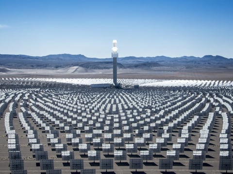 The Crescent Dunes Solar Energy Facility in Tonopah, Nevada.